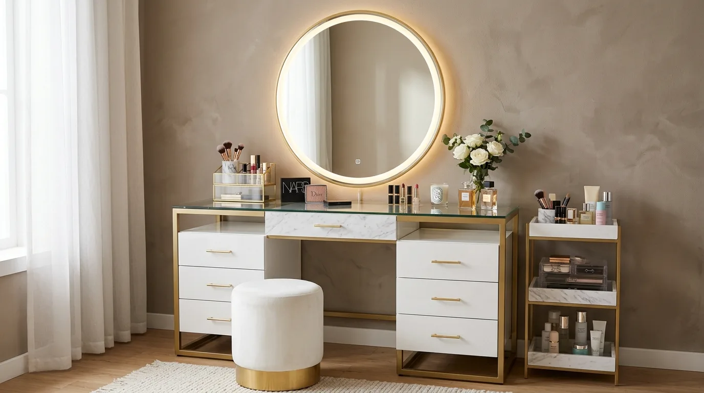 14 Stunning Makeup Vanity Table Ideas for a Glam Corner