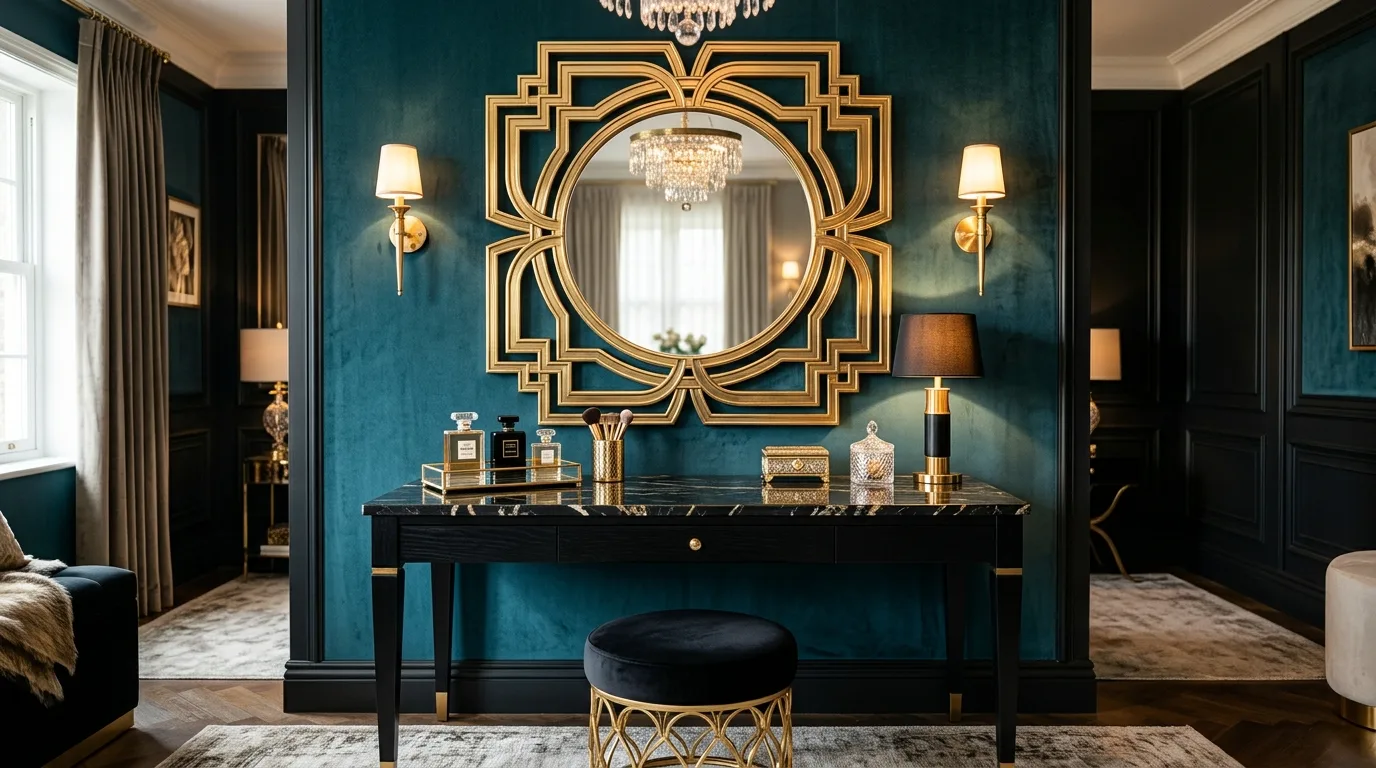Oversized statement mirrors for 14 Stunning Makeup Vanity Table Ideas for a Glam Corner