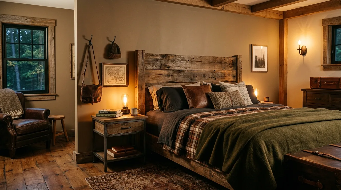 Keep surfaces intentional for 11 Masculine Male Bedroom Ideas for a Cool and Collected Space