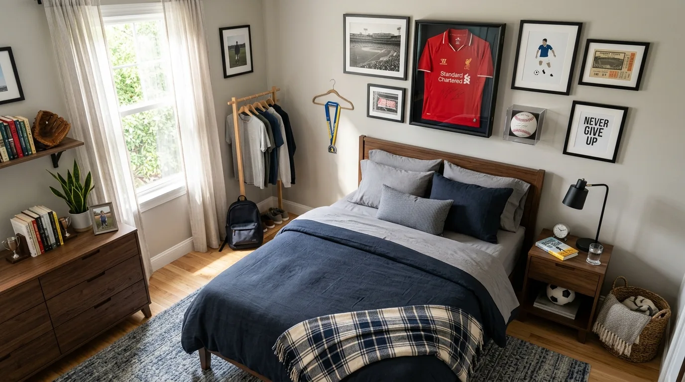 Choose lighting that feels warm, not harsh for 11 Masculine Male Bedroom Ideas for a Cool and Collected Space