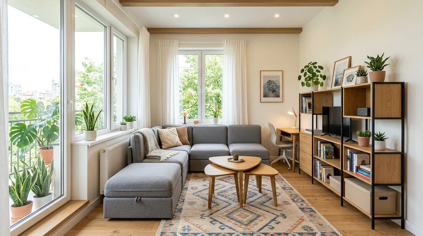 Keep a few surfaces decorative but functional for 14 Genius Ways to Maximize Small Living Room Decor and Storage