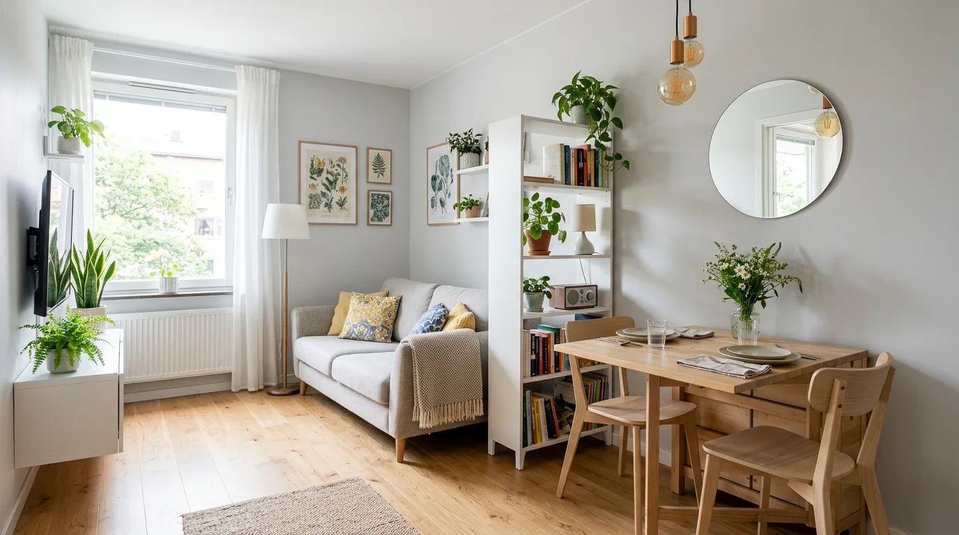Control the number of visible objects for 14 Genius Ways to Maximize Small Living Room Decor and Storage
