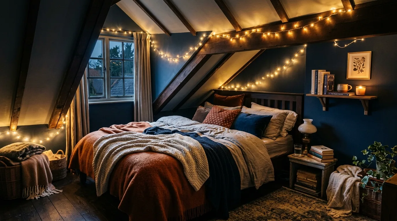 Use layered rugs for softness for 14 Moody Bedroom Ideas for a Dramatic and Cozy Vibe