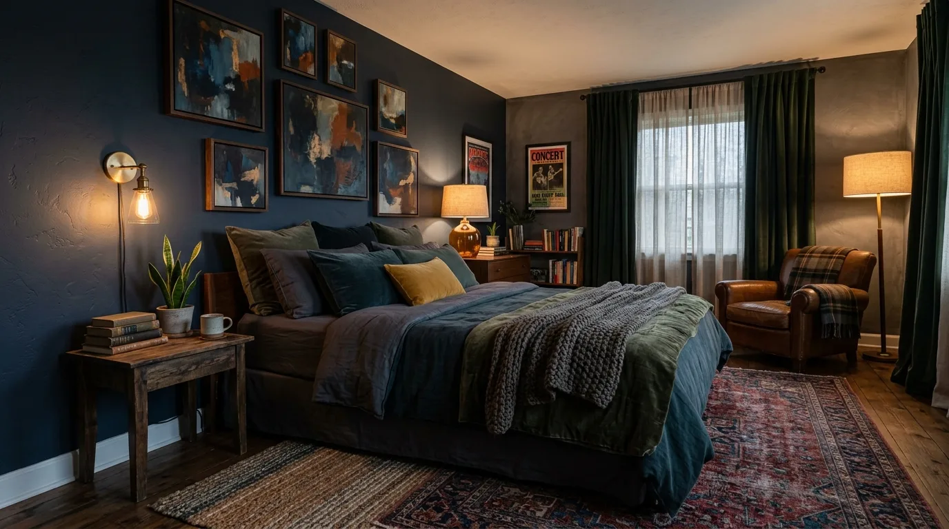 Aim for dramatic but restful for 14 Moody Bedroom Ideas for a Dramatic and Cozy Vibe