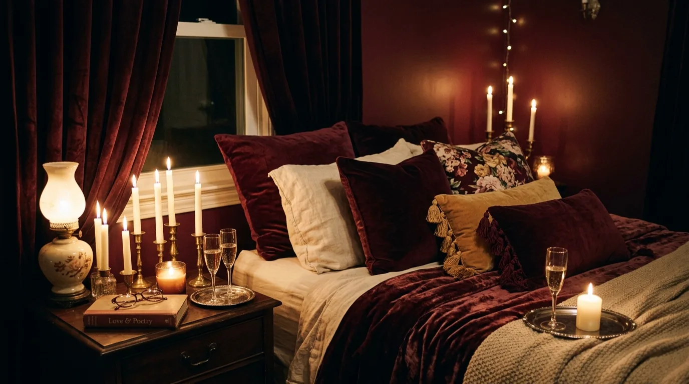 Add metallics sparingly for 14 Moody Bedroom Ideas for a Dramatic and Cozy Vibe