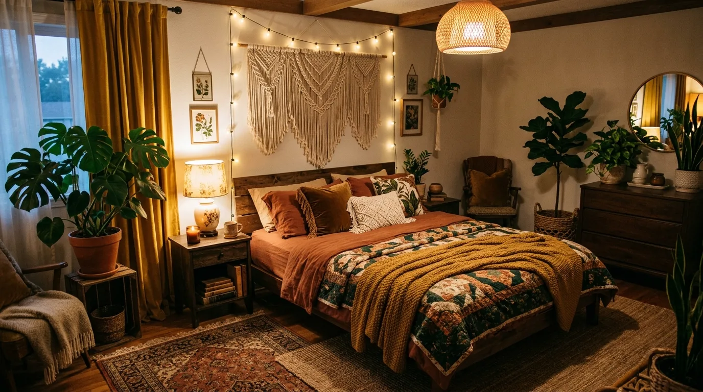 Use art with depth and contrast for 14 Moody Bedroom Ideas for a Dramatic and Cozy Vibe