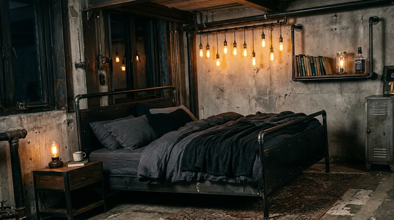 Keep clutter very controlled for 14 Moody Bedroom Ideas for a Dramatic and Cozy Vibe