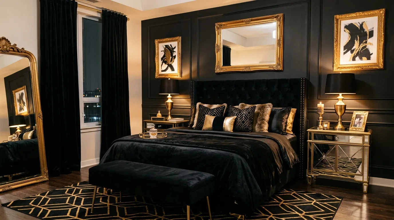Try a statement headboard for 14 Moody Bedroom Ideas for a Dramatic and Cozy Vibe
