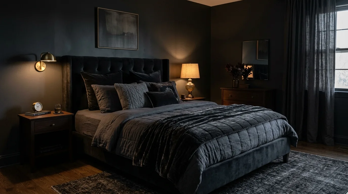 11 Moody Bedroom Ideas with Dark Paint Colors and Texture