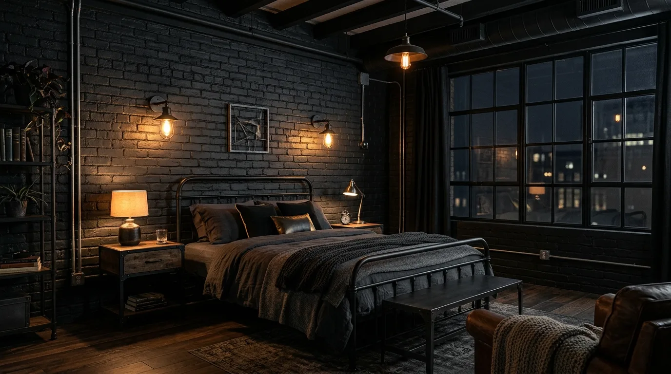 Repeat the darker tone elsewhere for 11 Moody Bedroom Ideas with Dark Paint Colors and Texture
