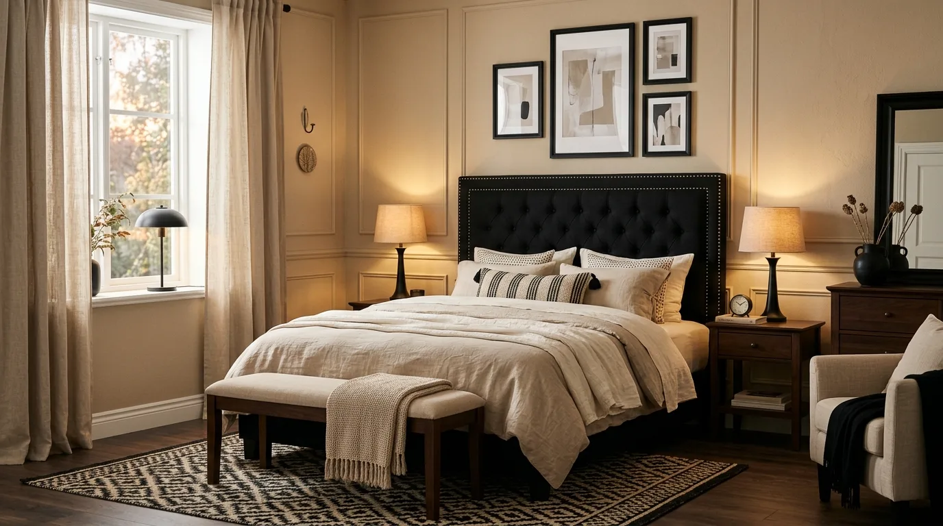11 Neutral Beige and Black Bedroom Ideas for Timeless Contrast inspiration 12