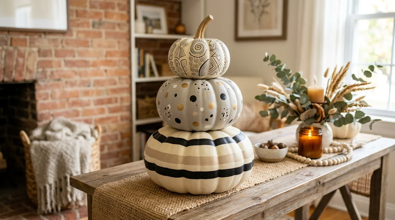 Mix real and faux pumpkins for 14 No-Carve Pumpkin Decorating Ideas for Elegant Fall Style
