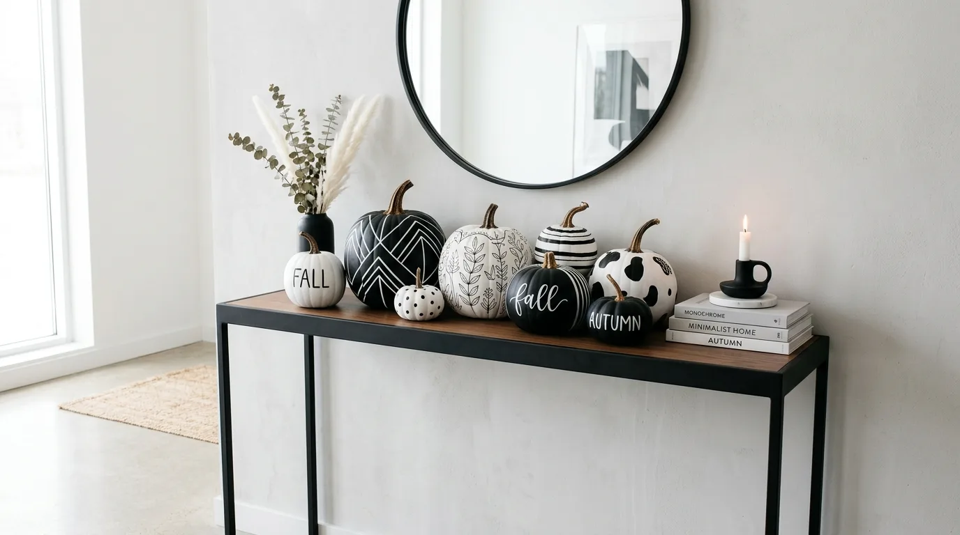 Repeat the same finish around the room for 14 No-Carve Pumpkin Decorating Ideas for Elegant Fall Style