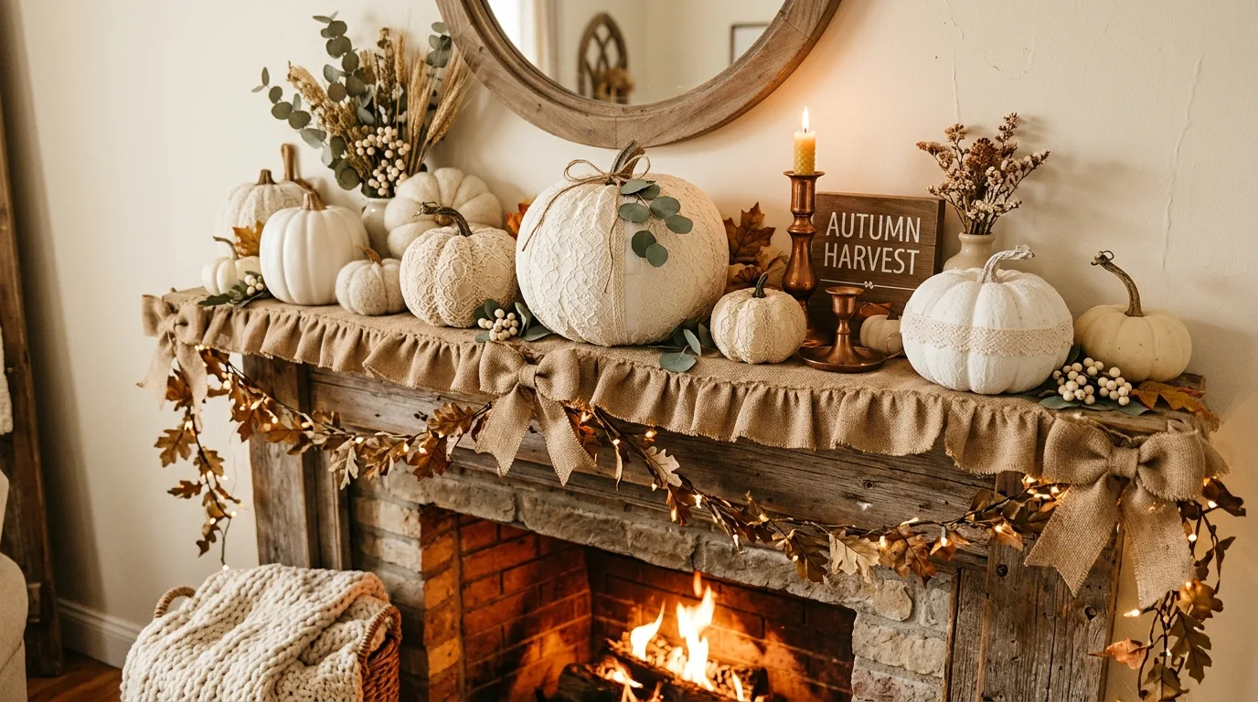 Use metallic accents for shine for 14 No-Carve Pumpkin Decorating Ideas for Elegant Fall Style