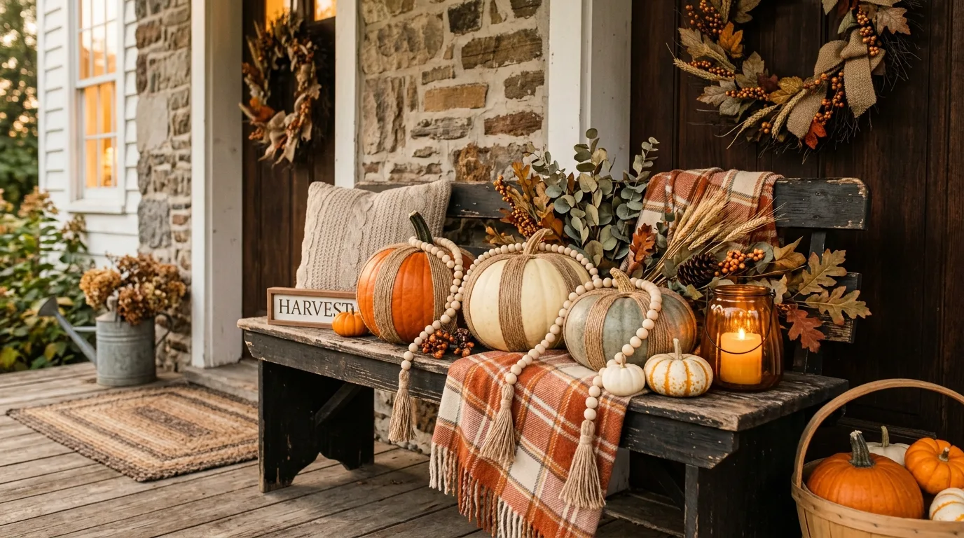 Add texture with fabric or twine for 14 No-Carve Pumpkin Decorating Ideas for Elegant Fall Style