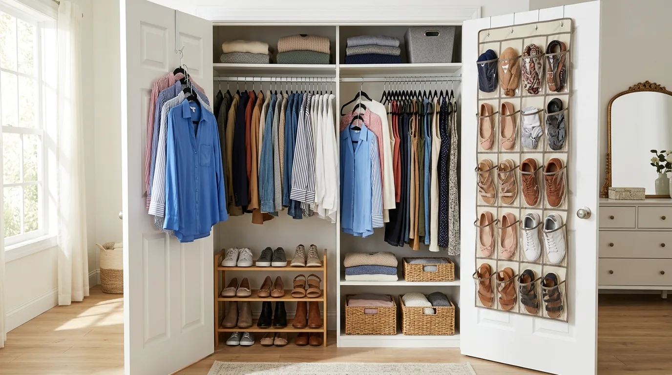 Use slimmer hangers and smarter closet tools for 12 Ways to Organize a Small Bedroom Without Buying New Furniture