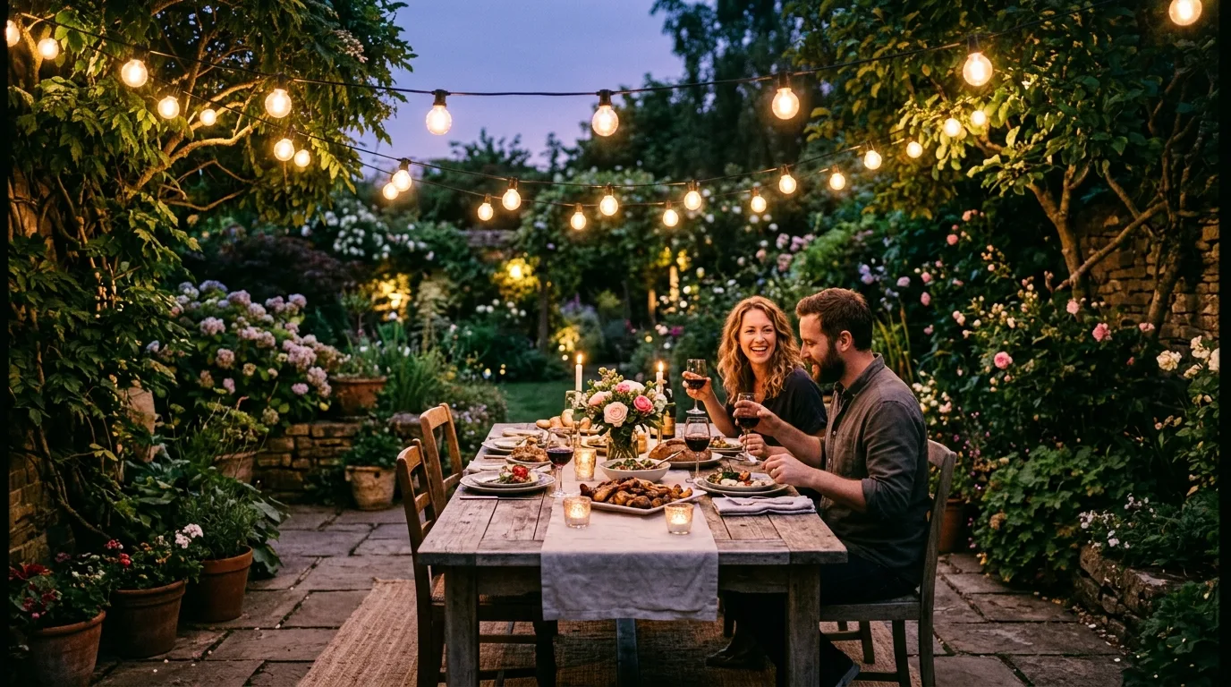 Repeat light sources for cohesion for 14 Brilliant Outdoor Lighting Ideas for Garden and Pathways