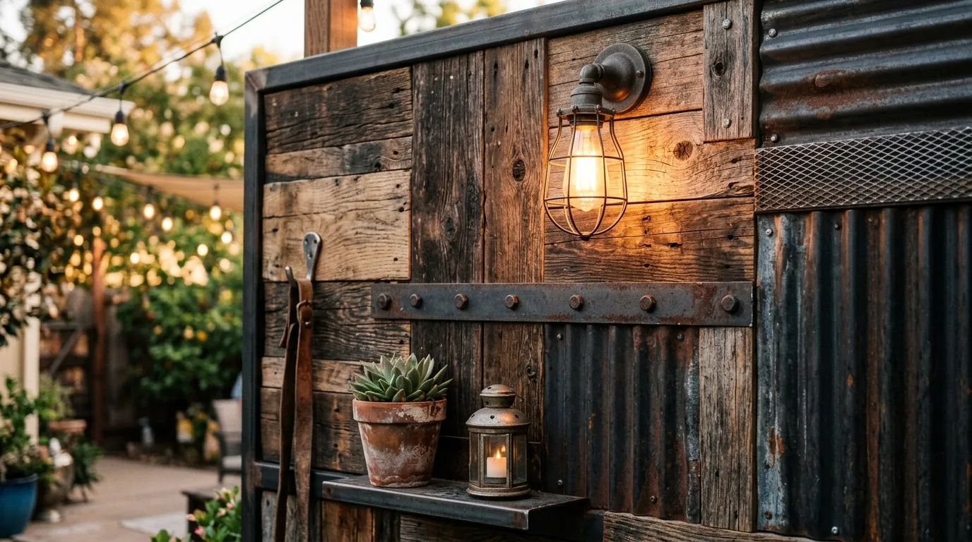 Mix materials for a more custom look for 14 Inspiring Outdoor Wall Design Ideas for a Gorgeous Focal Point