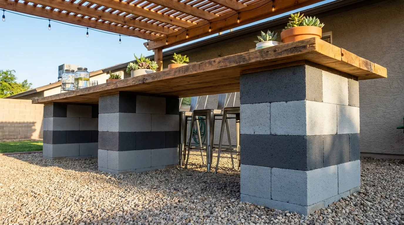 Use them for an outdoor bar for 11 Genius Painted Cinder Block Ideas for Outdoor Furniture