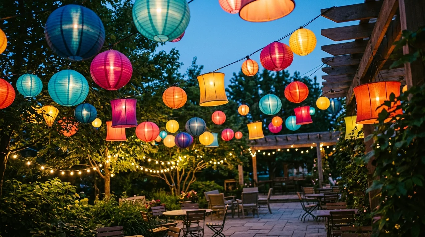 Use color-changing LEDs sparingly for 12 Magical Patio Lighting Ideas for Evening Ambiance