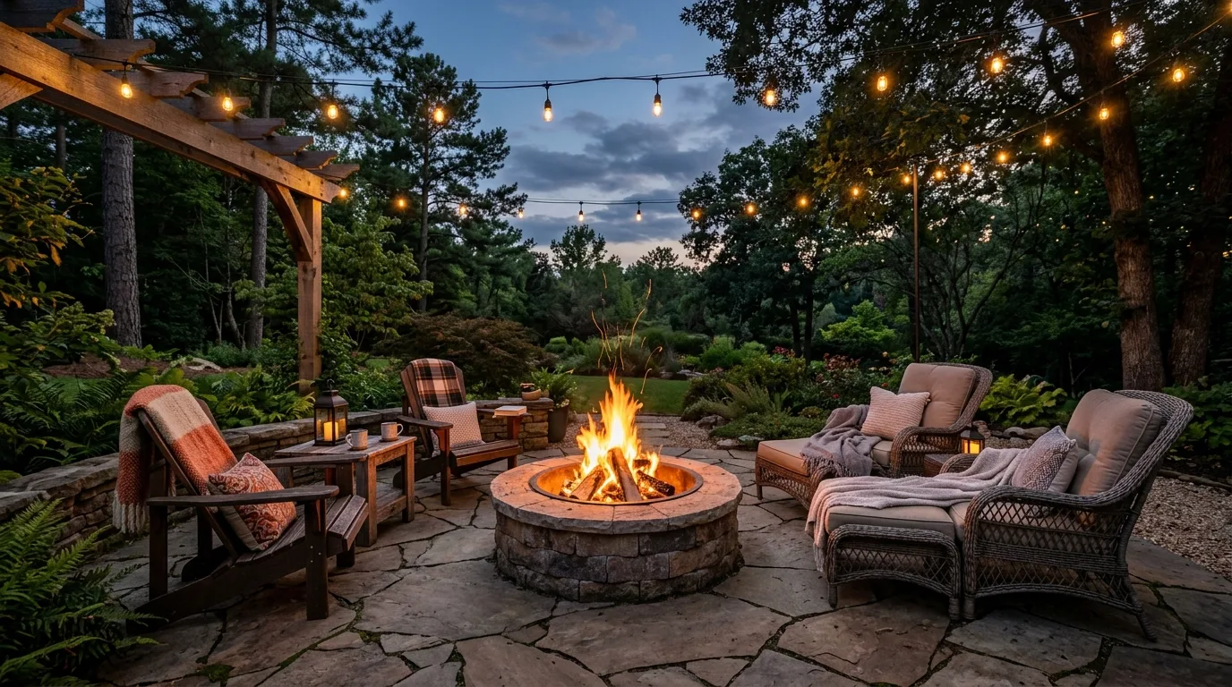Tuck rope lights into structure details for 12 Magical Patio Lighting Ideas for Evening Ambiance