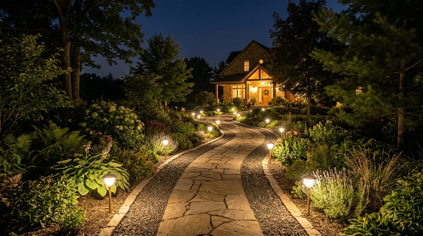 Light pathways to connect the whole yard for 12 Magical Patio Lighting Ideas for Evening Ambiance