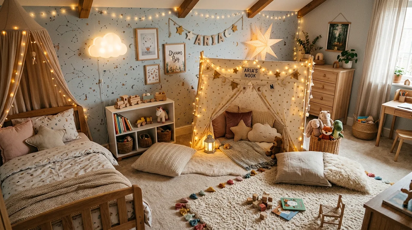 Use playful wall decor in moderation for 11 Playful Toddler Bedroom Ideas for Safe and Fun Play