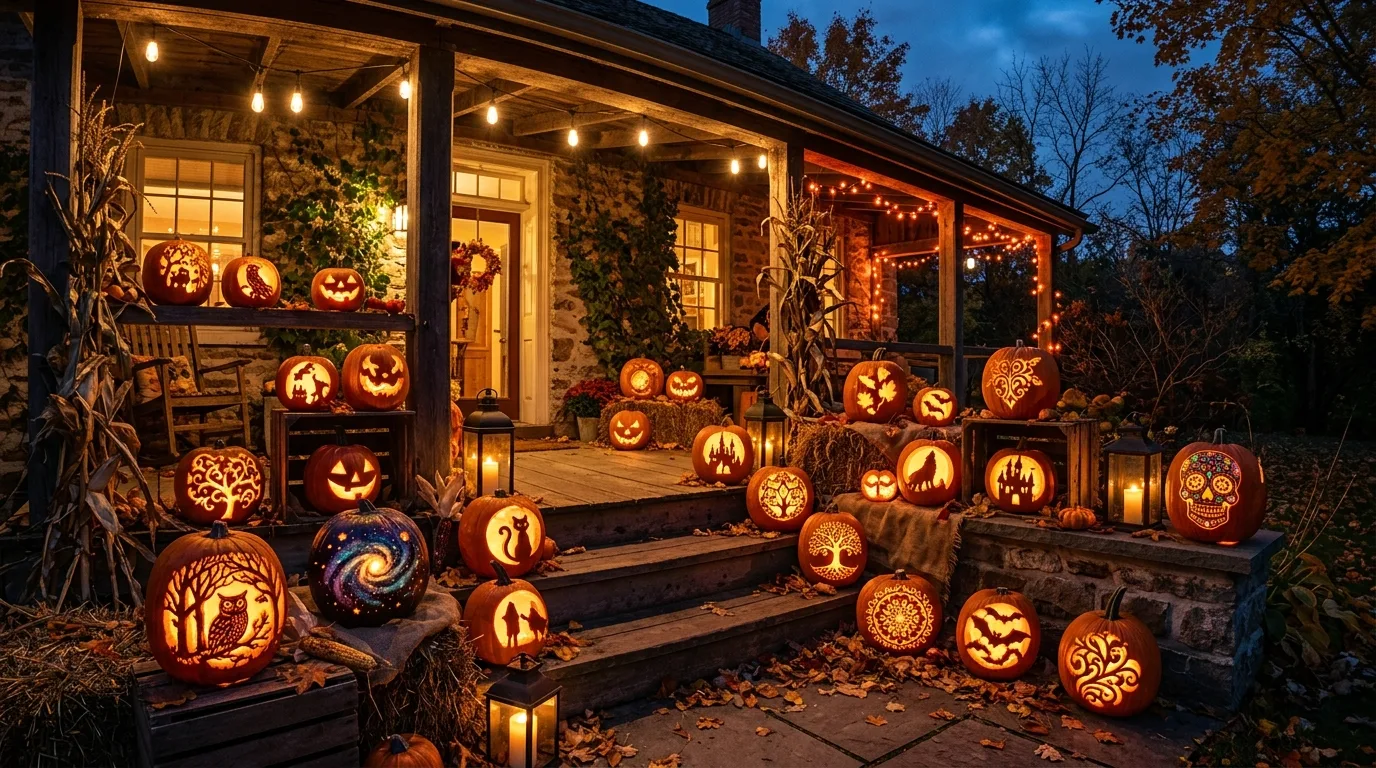 Let the carving fit your Halloween mood for 14 Unique Pumpkin Carving Ideas That Go Beyond a Basic Face