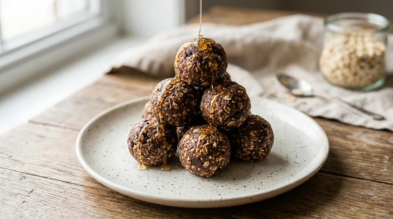 Keep them in the fridge for easy grabs for 12 Healthy Pumpkin Protein Balls for a Fall Energy Boost
