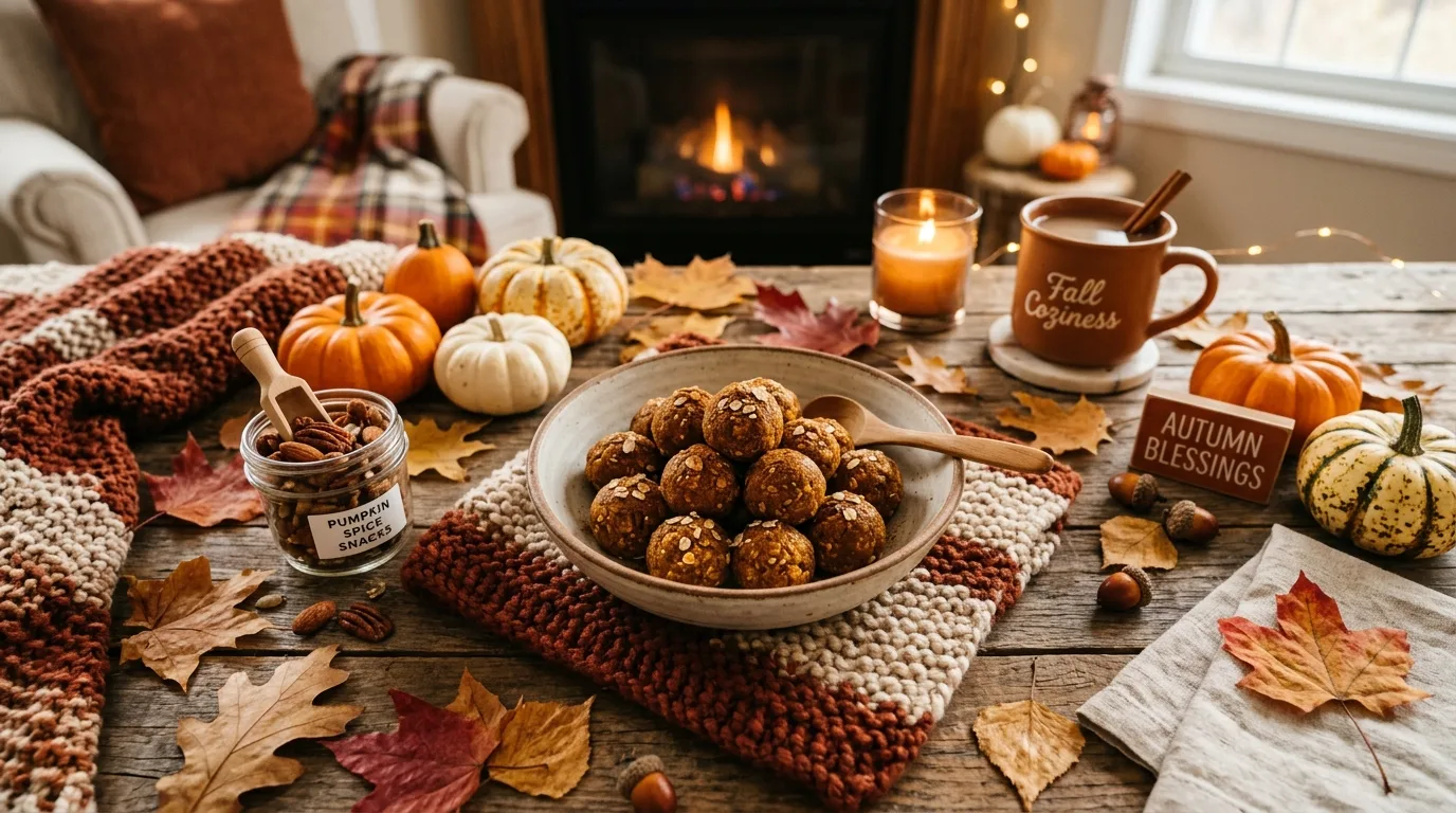 Let the flavor feel like fall for 12 Healthy Pumpkin Protein Balls for a Fall Energy Boost
