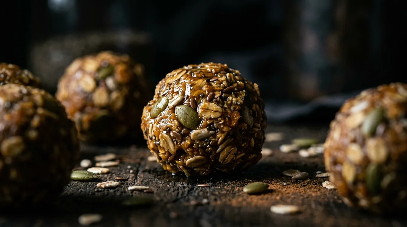 Add chia or flax seeds for 12 Healthy Pumpkin Protein Balls for a Fall Energy Boost