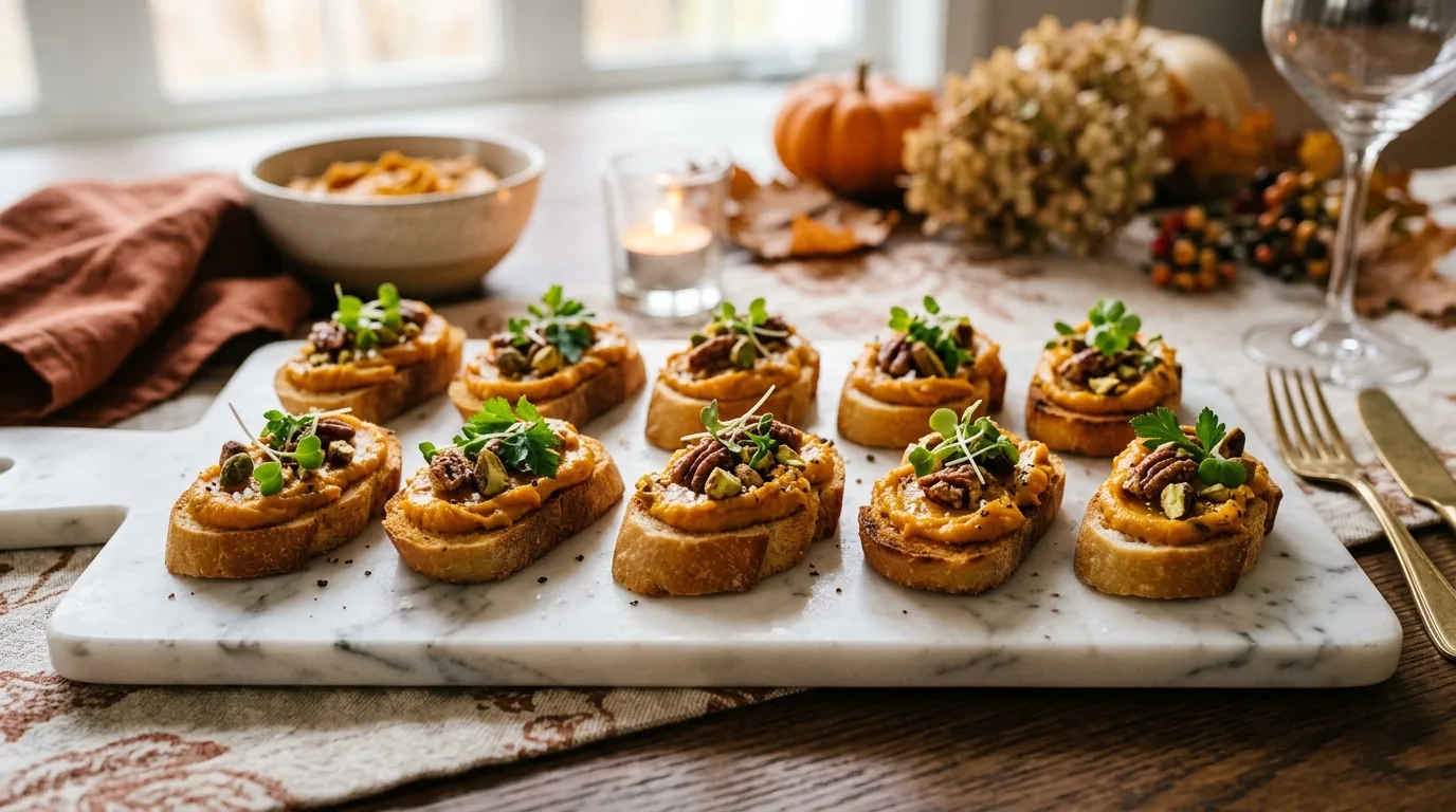 Use a creamy spread first for 10 Unique Pumpkin Spice Crostini Appetizer for Autumn Parties
