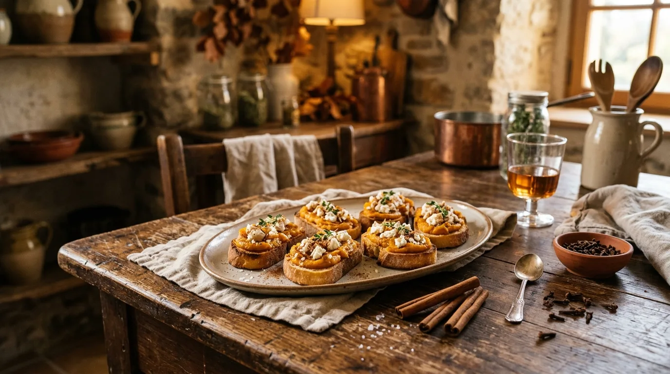 Add pumpkin with restraint for 10 Unique Pumpkin Spice Crostini Appetizer for Autumn Parties