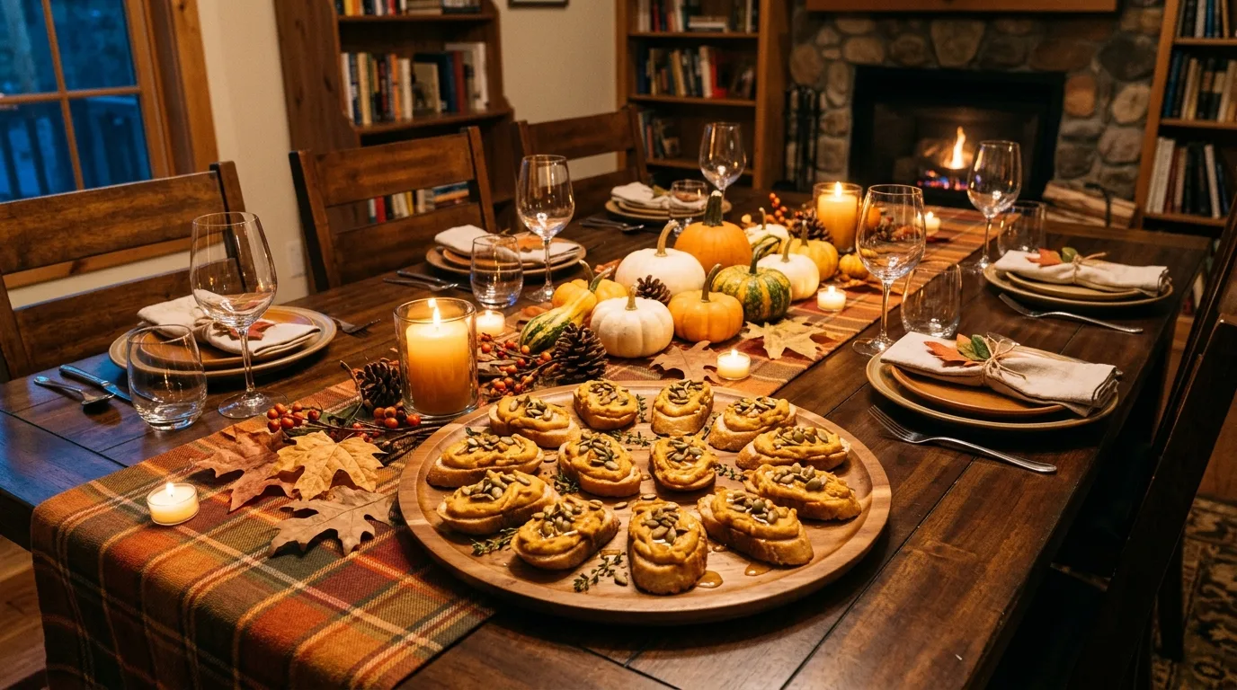 Try fruit for contrast for 10 Unique Pumpkin Spice Crostini Appetizer for Autumn Parties