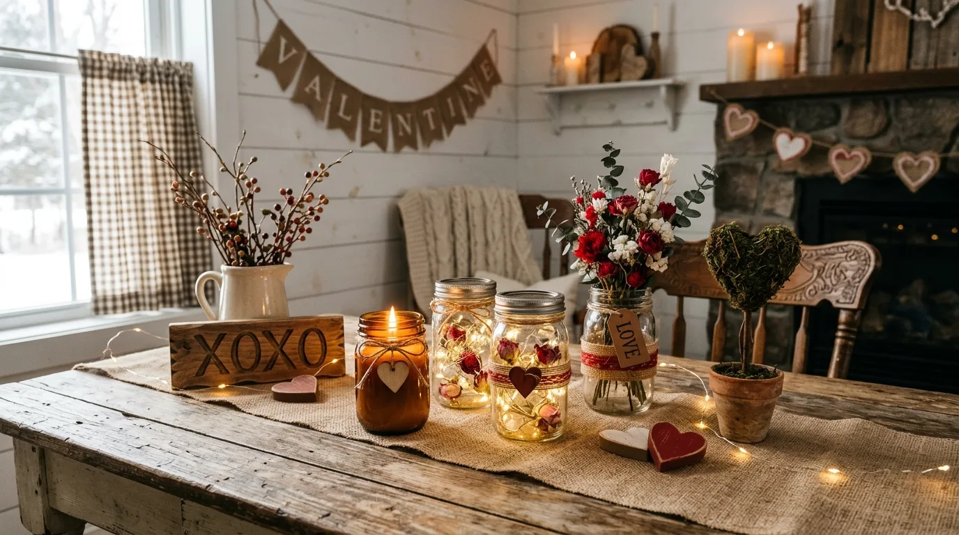 Dress the mantel with softness for 13 Romantic Valentine's Day Decor Ideas for a Love-Filled Home