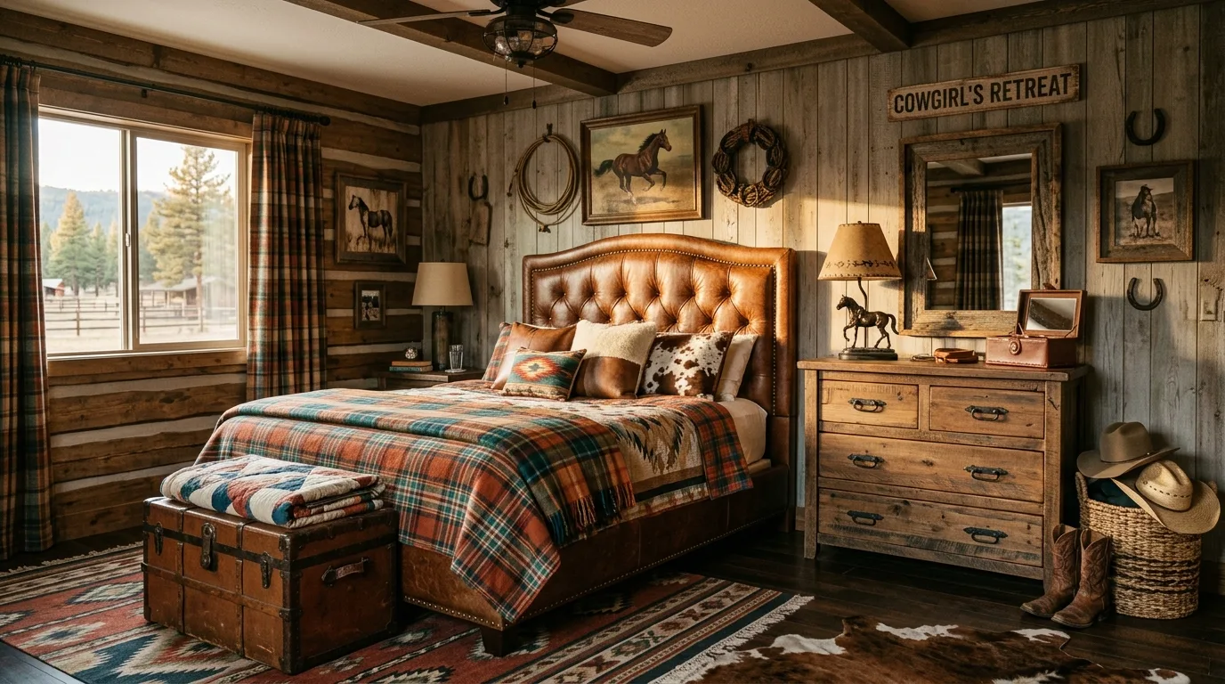 Use Western decor in small doses for 13 Rustic Cowgirl Bedroom Ideas with Western Flair