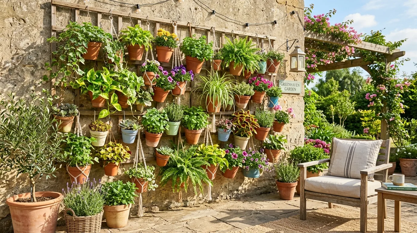 Hang a vertical garden for 10 Simple DIY Patio Decoration Ideas for a Summer Refresh