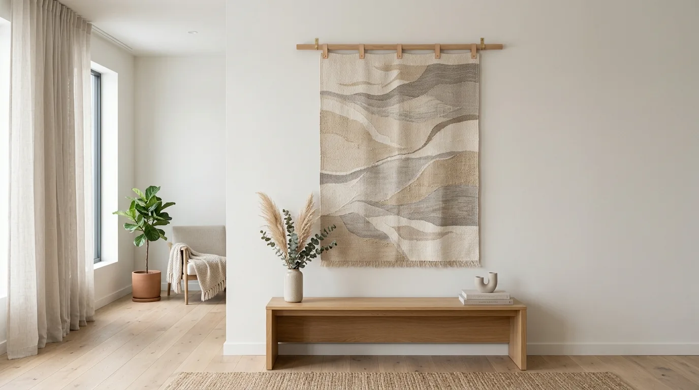 Use beads for a minimalist earthy look for 13 Simple DIY Wall Hanging Ideas to Fill Empty Walls