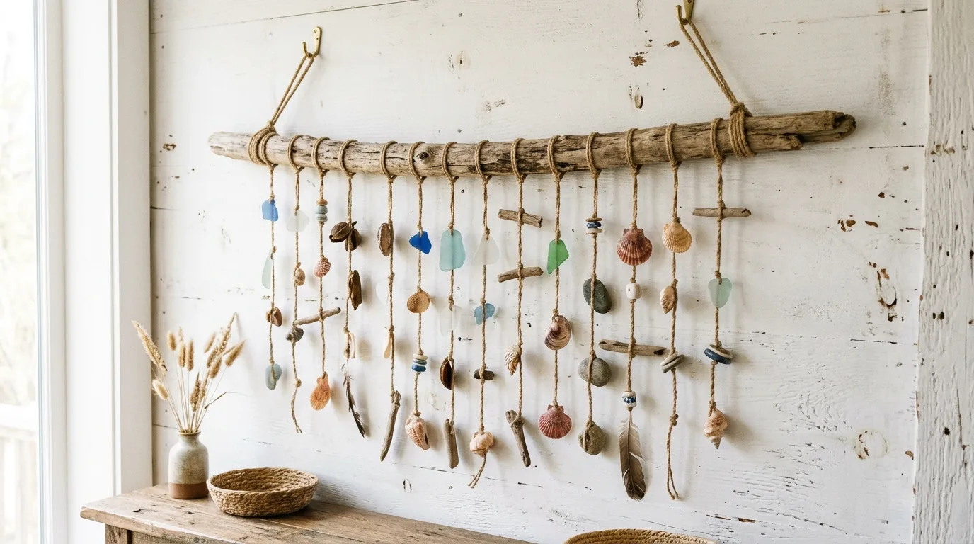 Try driftwood or branch-based hangings for 13 Simple DIY Wall Hanging Ideas to Fill Empty Walls