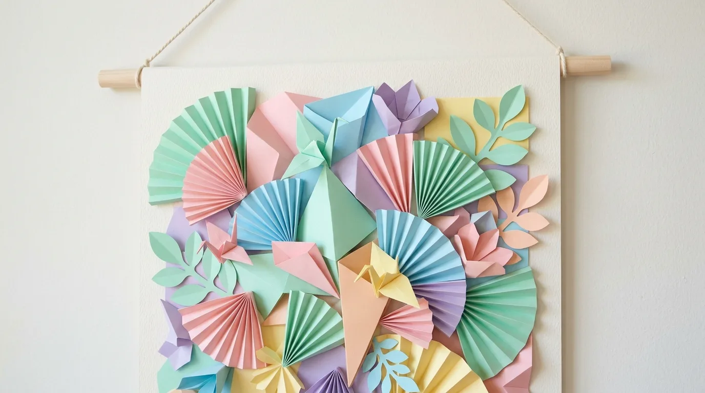 Make a paper hanging with dimension for 13 Simple DIY Wall Hanging Ideas to Fill Empty Walls