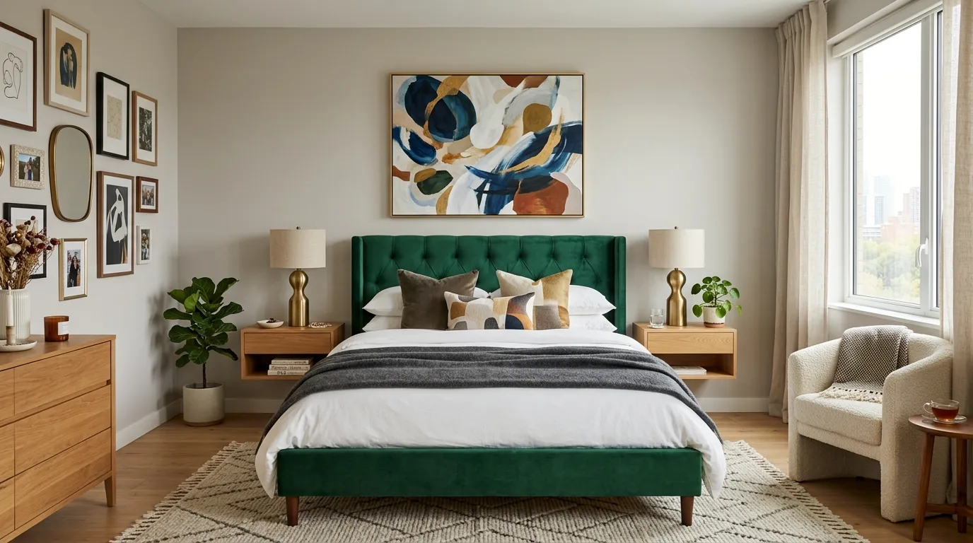 Choose one expressive focal piece for 12 Chic Single Woman Bedroom Ideas to Celebrate Independence