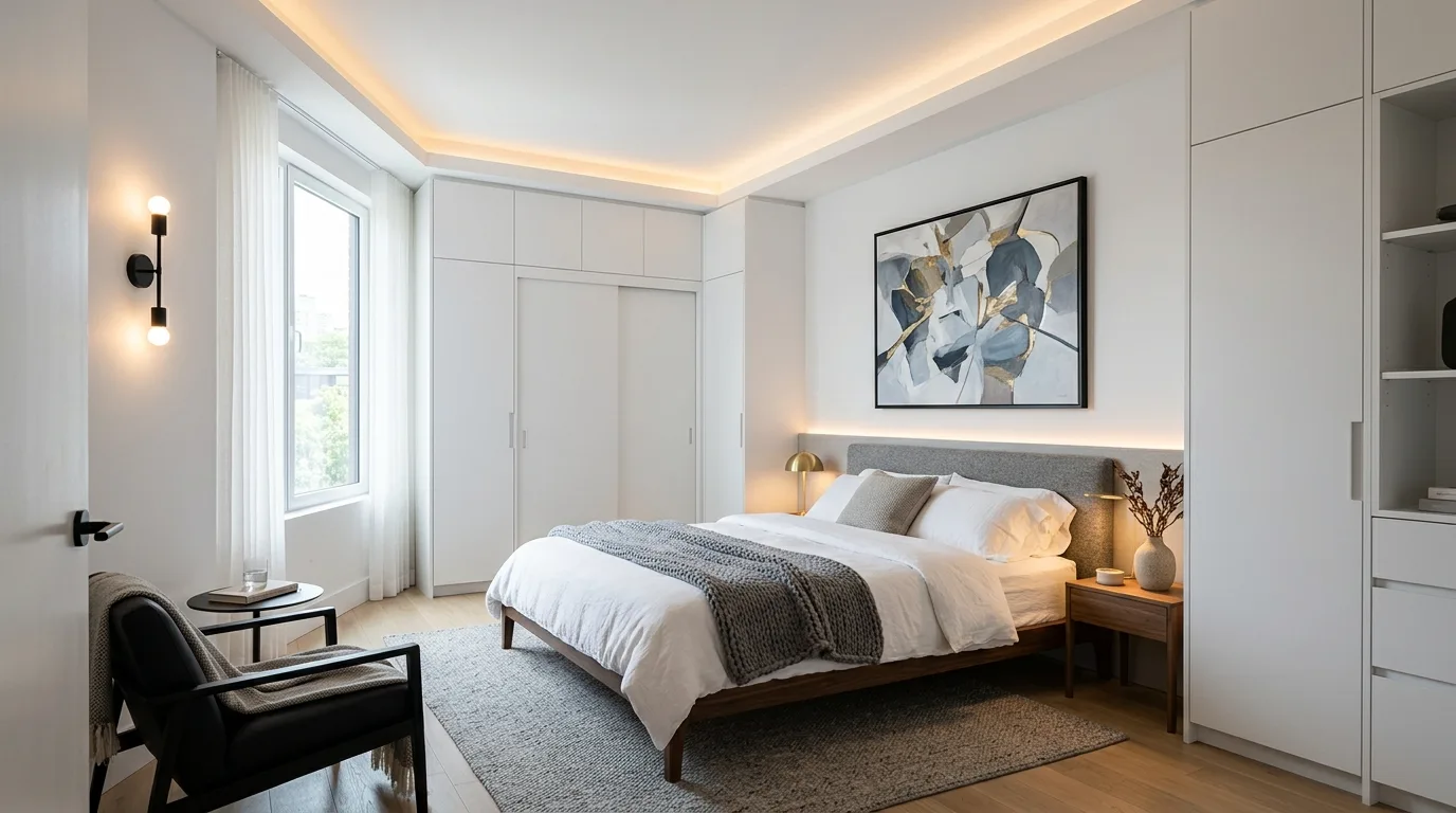 Hide the clutter with built-in storage for 10 Sleek Modern Bedroom Ideas for a Minimalist Vibe