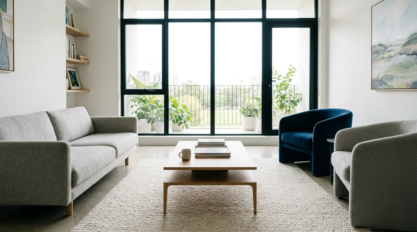 Try a slimmer coffee table for 13 Genius Ways to Maximize Small Living Room Decor and Layout