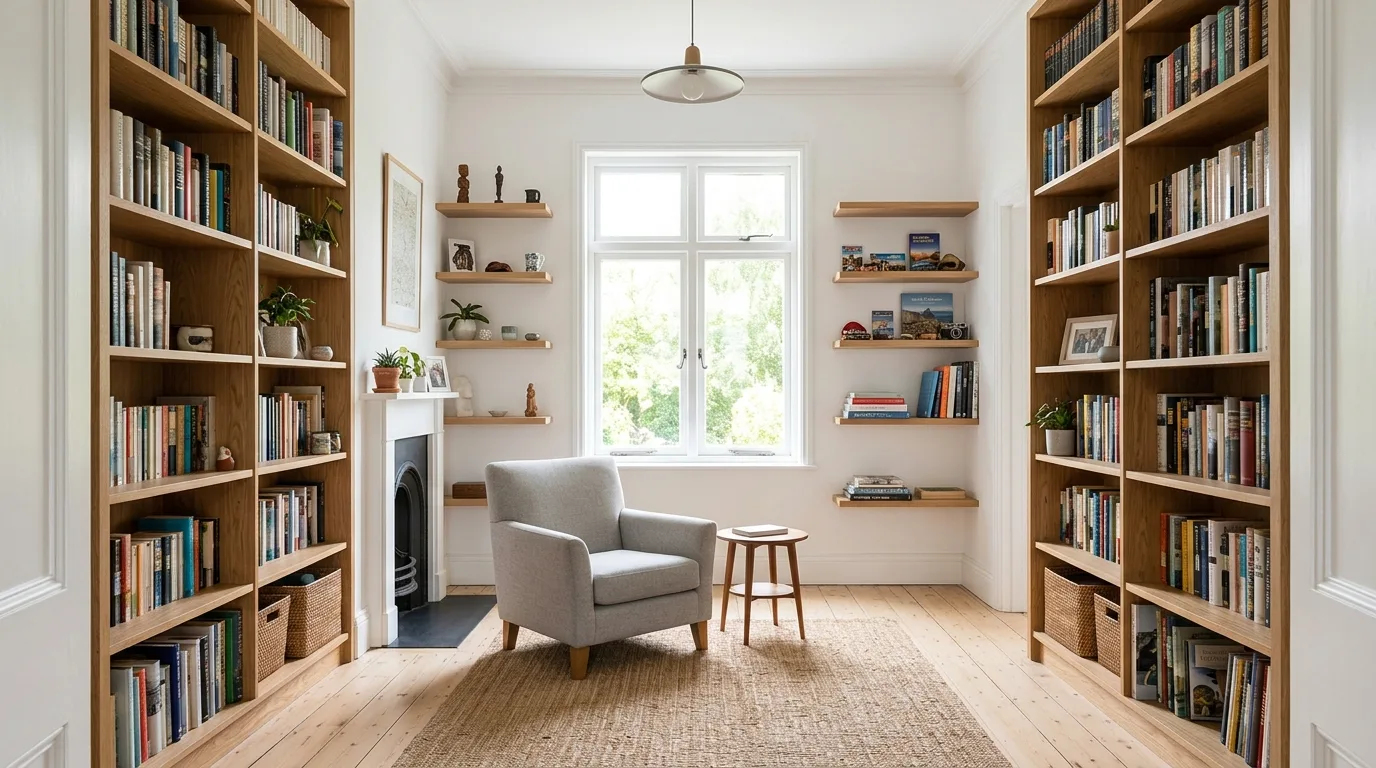Store upward, not outward for 14 Small Living Room Ideas That Feel Surprisingly Spacious