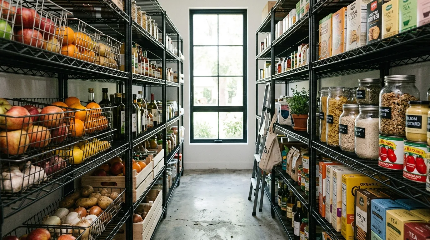 Label broadly and consistently for 12 Efficient Small Walk-In Pantry Ideas for Maximum Storage