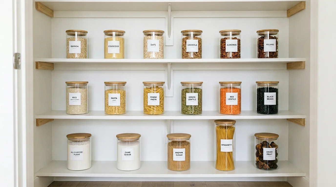 Keep backstock separate from daily use for 12 Efficient Small Walk-In Pantry Ideas for Maximum Storage