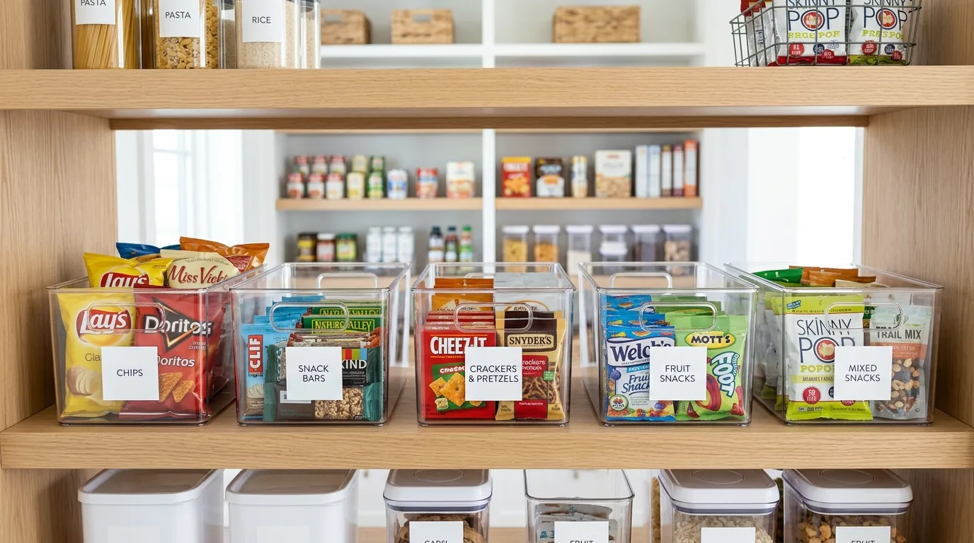 Use pull-out baskets for accessibility for 12 Clever Small Walk-In Pantry Organization Hacks for Food Storage