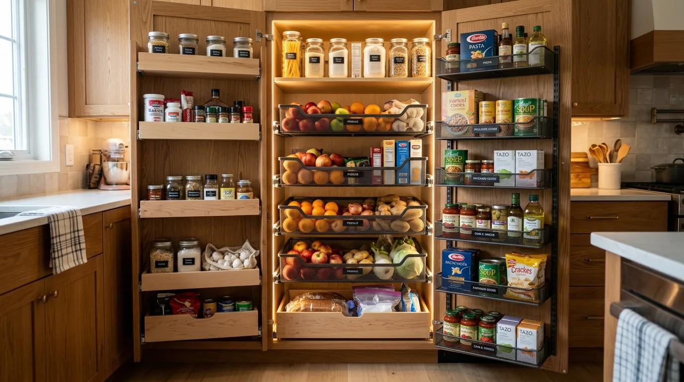 Leave a little open space in each zone for 12 Clever Small Walk-In Pantry Organization Hacks for Food Storage