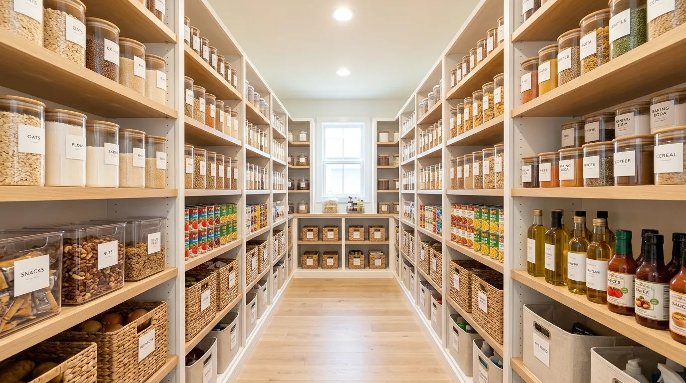 Design for quick everyday use for 12 Clever Small Walk-In Pantry Organization Hacks for Food Storage