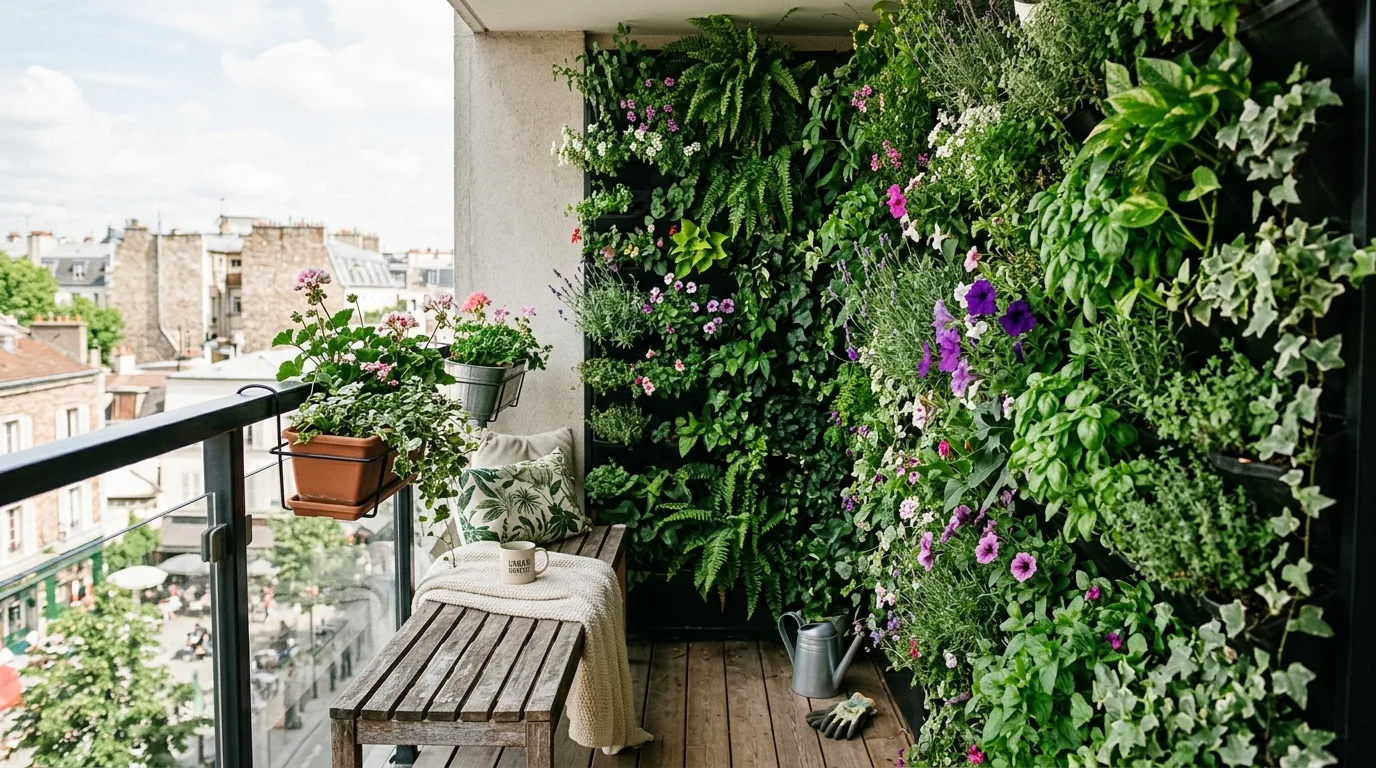 Try built-in feeling bench seating for 11 Smart Apartment Balcony Ideas for Cozy Outdoor Living